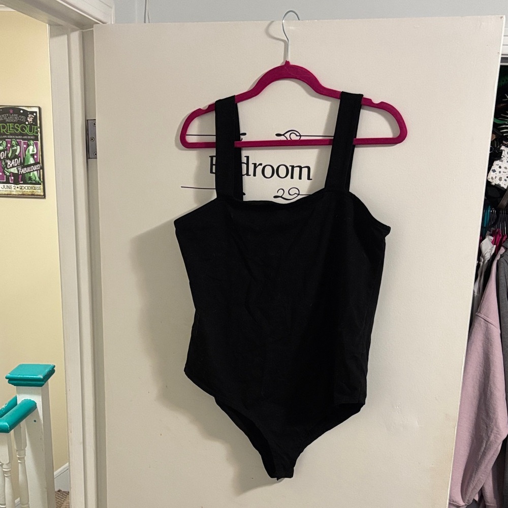 Size 2XL Black Sleeveless Bodysuit